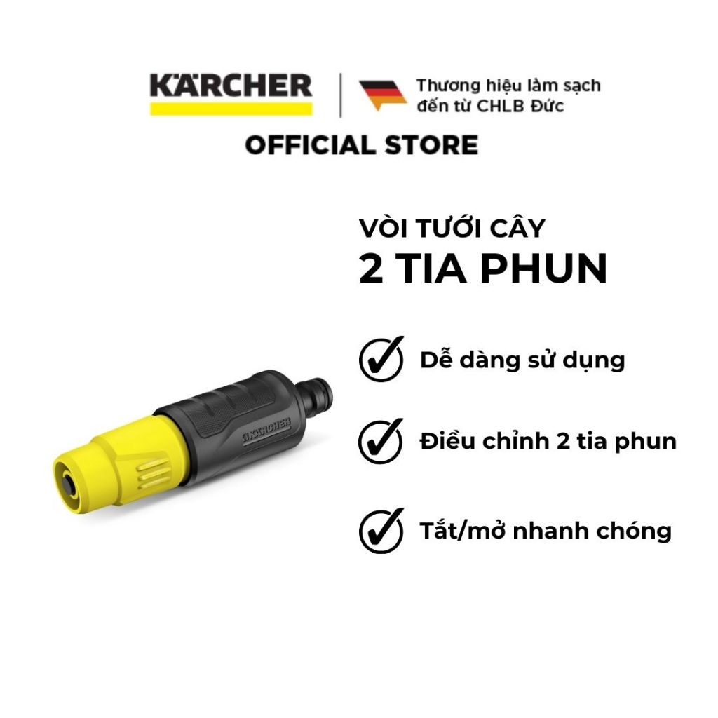 Đầu phun tưới cây Karcher với 2 chế độ tưới (tưới tia và tưới xòe chữ V) - Hàng Chính Hãng