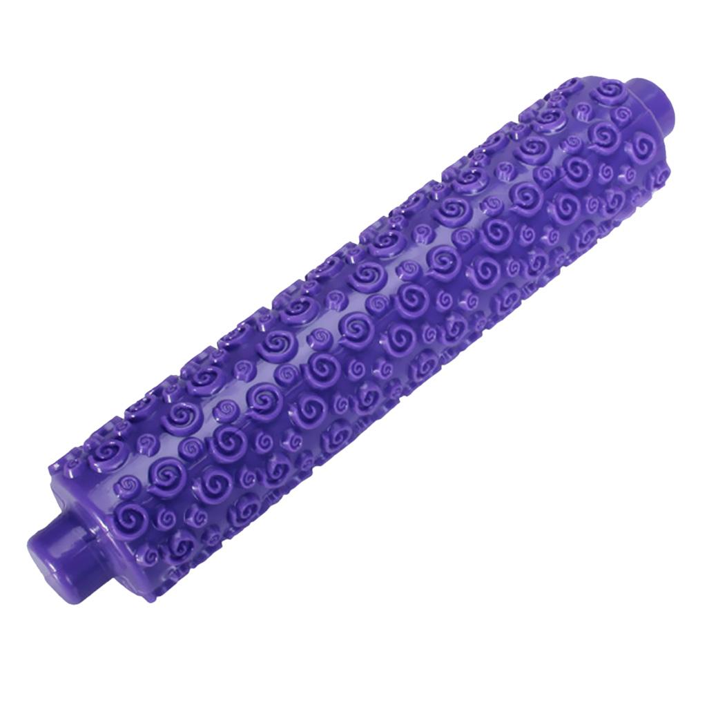 Spiral Pattern Plastic Fondant Roller Rolling Pin - Purple