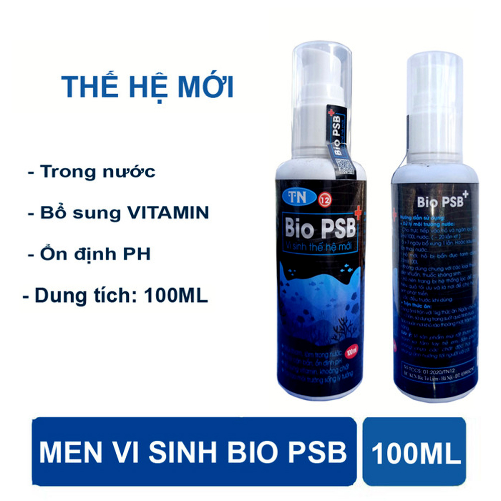 Men Vi Sinh Bio PSB 100ML giúp làm trong nước cho bể cá, hồ cá cảnh