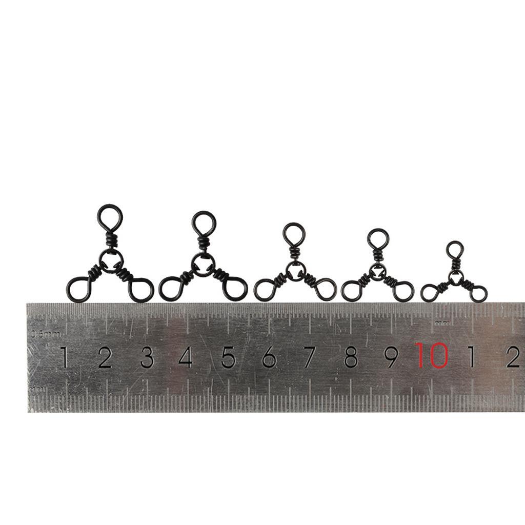 6/8/10pcs 3 Way Rolling Barrel Swivels Solid Rig Fishing Line Connector A