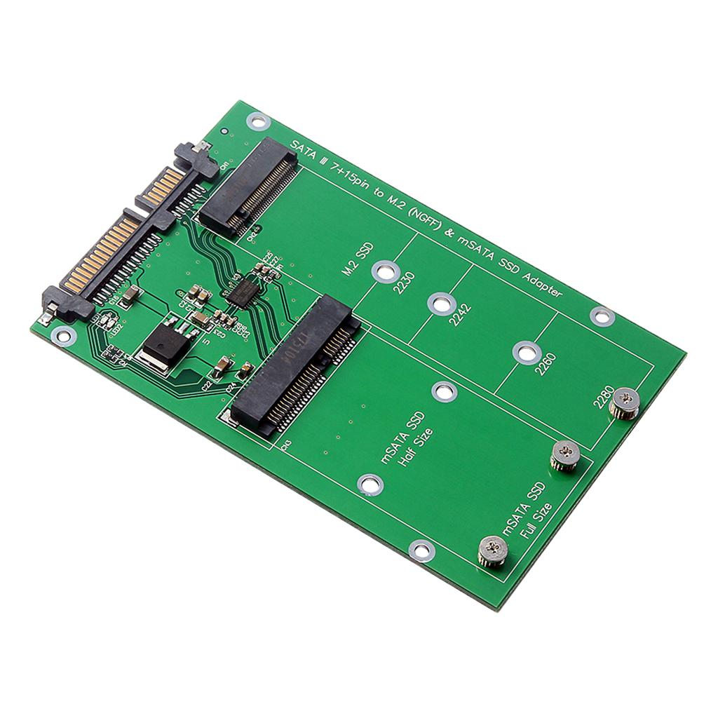 NGFF M.2 B KEY / mSATA SSD Solid State Drive to 2.5'' SATA Adapter Card