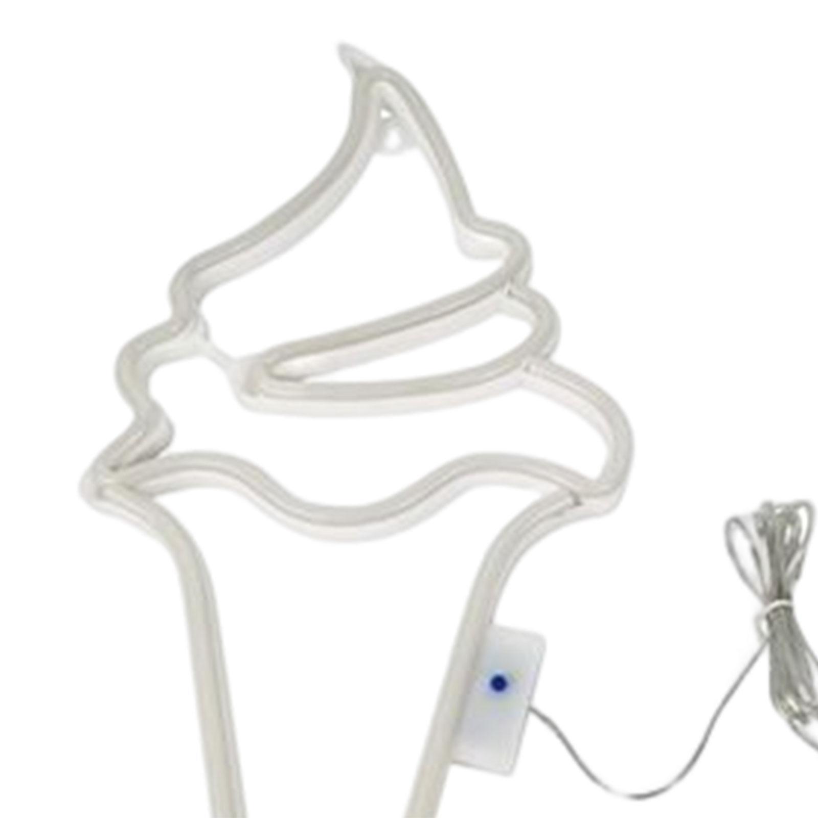 Big Ice Cream LED Neon Sign 8 Light Modes for Kids Living Room Bedroom