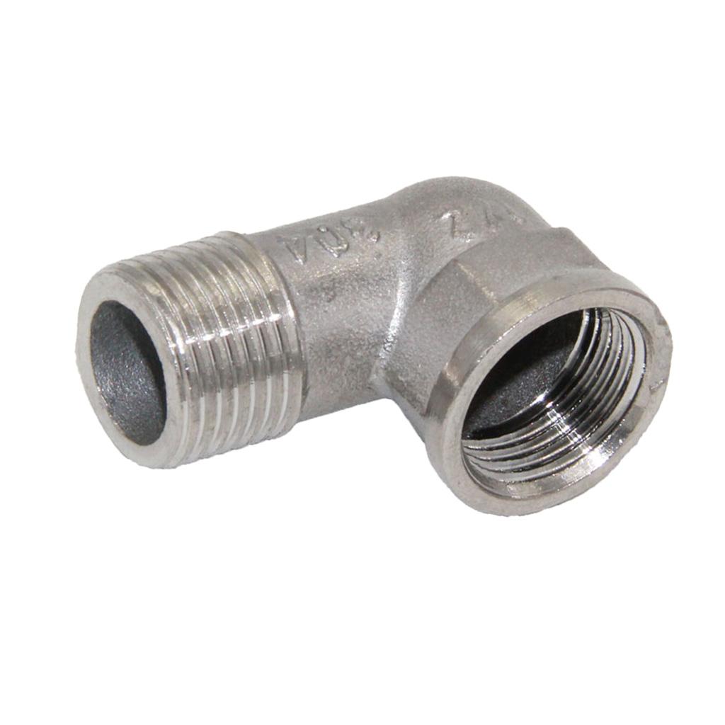 1/2" Stainless Steel 90 Degree Double End Elbow Fitting Pipe Connector DN15