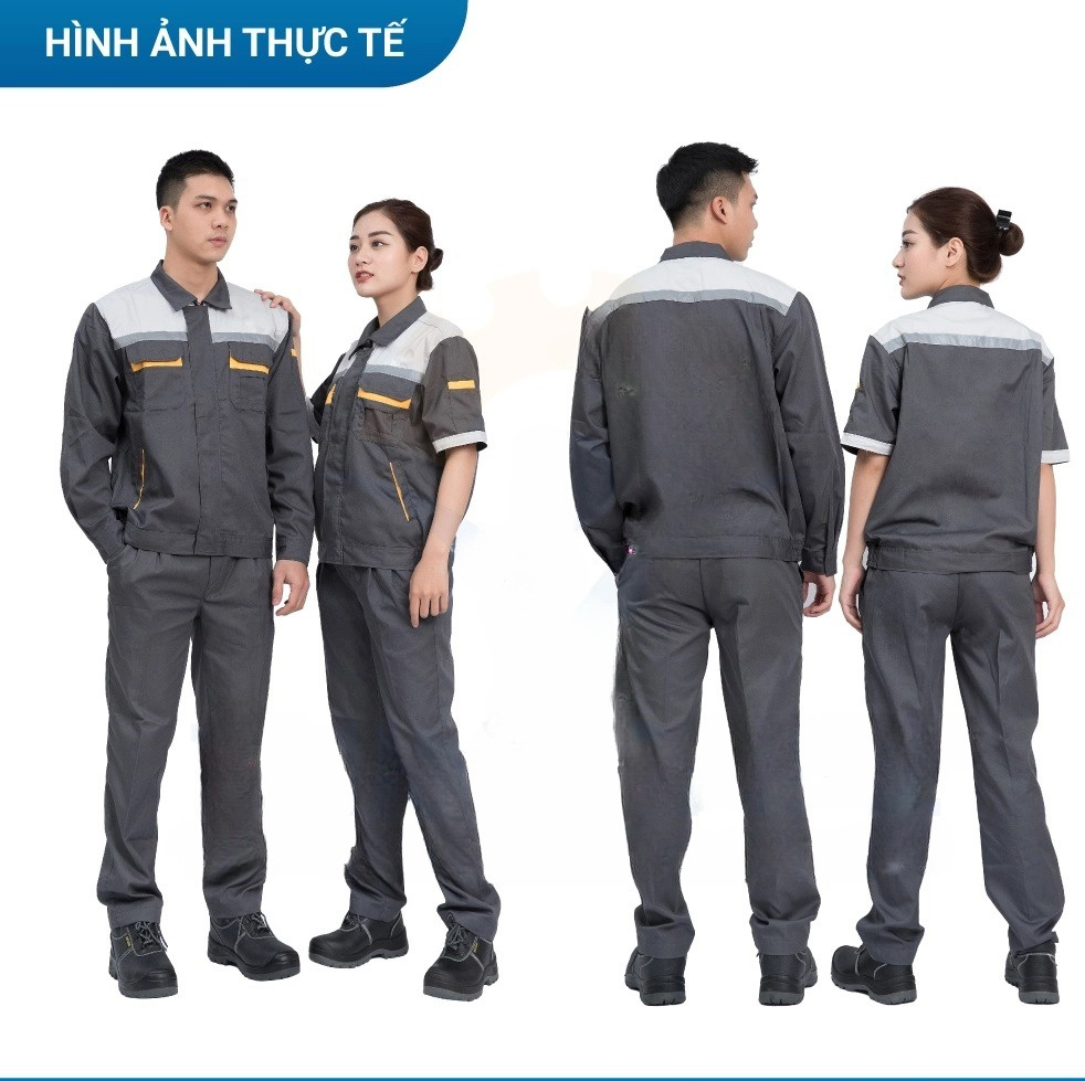 Quần áo lao động BH04 - chất liệu vải Pangrim - nhận in logo từ 2 áo