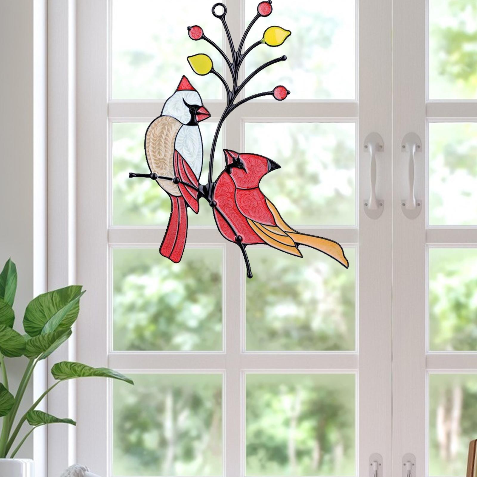 Metal Wall Art Decor Hanging Wall Sculptures Figurines Birds on The Branch Garden Statues for Patio Flowerbed Door Home Park