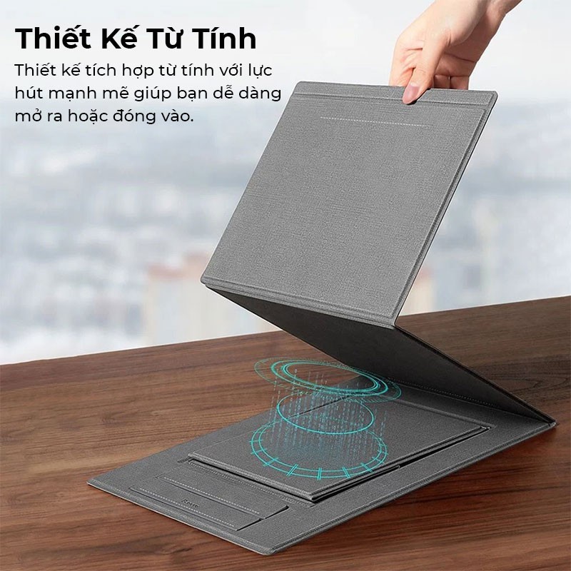 Giá đỡ laptop macbook đa năng Baseus có thể xếp gọn thay đổi nhiều tư thế, hỗ trợ làm việc đứng - đế giữ máy tính chắc chắc tiện lợi - hàng chính hãng