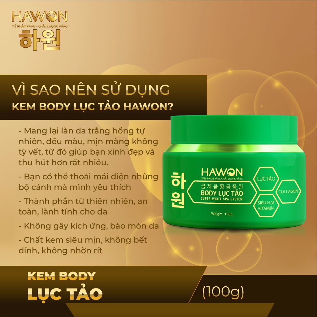 Hình ảnh Kem Body Lục Tảo Trắng Da Nhanh Chóng Super White HAWON - 100g