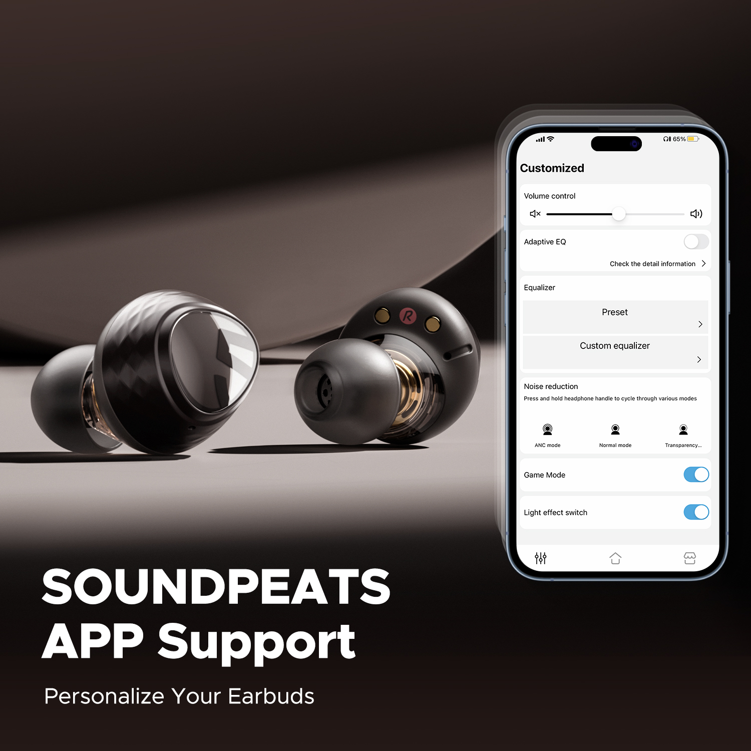 Tai Nghe Bluetooth 5.3 Chính Hãng Soundpeats Engine 4 Pro ️ Dual Drivers ️ pin 12.5h ️ Hỗ trợ app ( bản nâng cấp TrueEngine 3SE )- Hàng nhập khẩu chính hãng