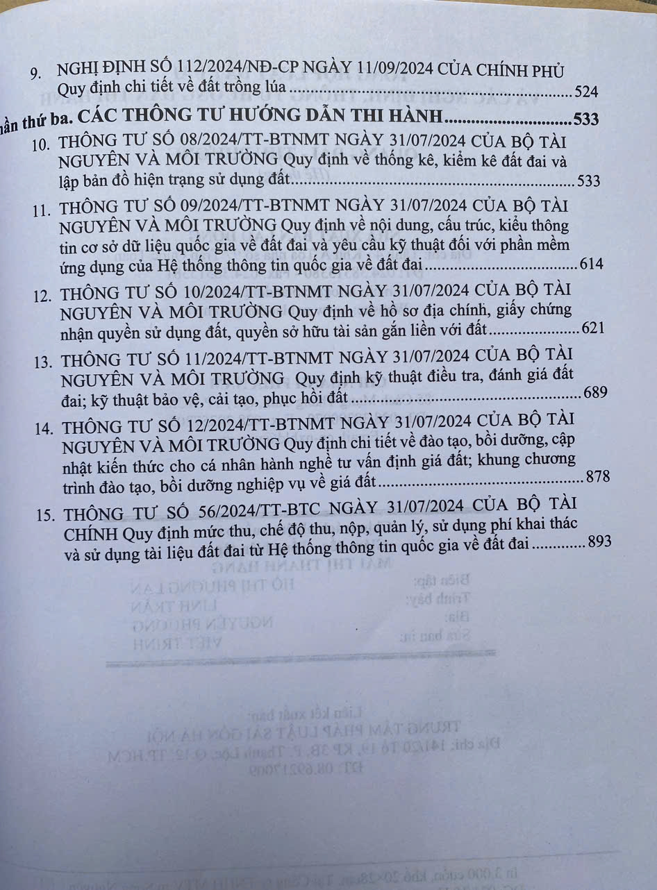 Tổng Hợp Luật Đất Đai Và Các Nghị Định, Thông Tư Hướng Dẫn Thi Hành