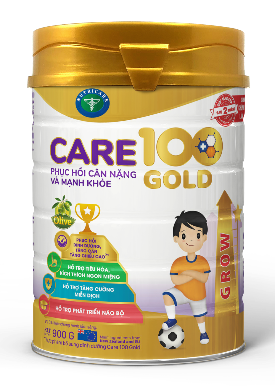 Sữa Nutricare Care 100 Gold cho trẻ biếng ăn suy dinh dưỡng 1-10 tuổi (900g)