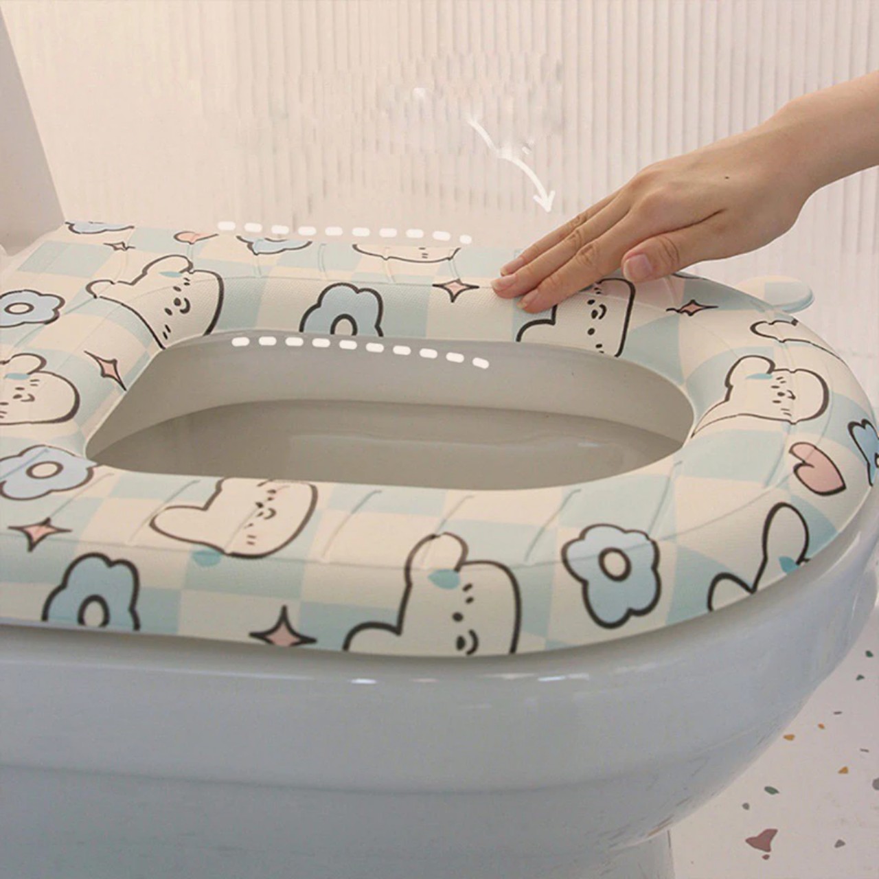 Đệm Lót Bệ Ngồi toilet Bốn Mùa Chống Nước Thông Dụng In Họa Tiết Dễ Thương ( Mẫu Ngẫu Nhiên ) - HÀNG CHÍNH HÃNG MINIIN