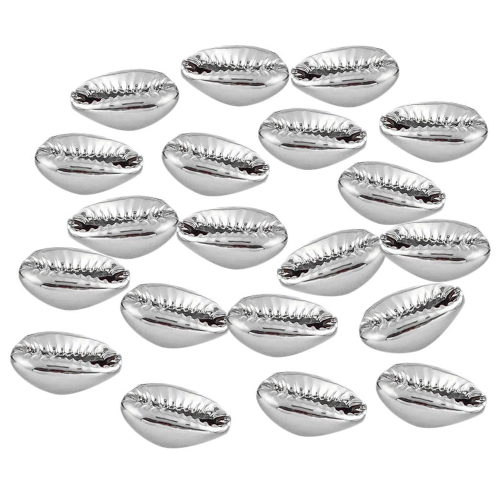 20pcs electroplated natural shell conch beads for jewelry making Silver
