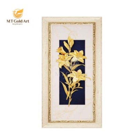 Tranh Hoa ly dát vàng M02 MT Gold Art- Hàng chính hãng, trang trí nhà cửa, phòng làm việc, quà tặng sếp, đối tác, khách hàng, tân gia, khai trương
