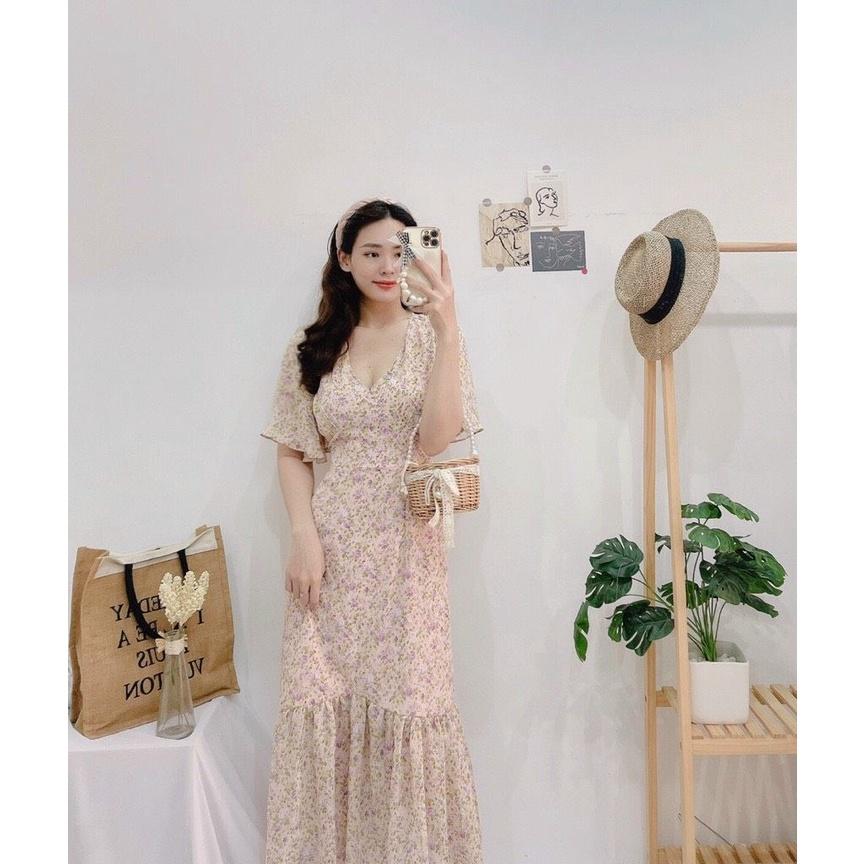 ĐẦM HOA VOAN PHỐI BÈO CHÂN XINH XẮN