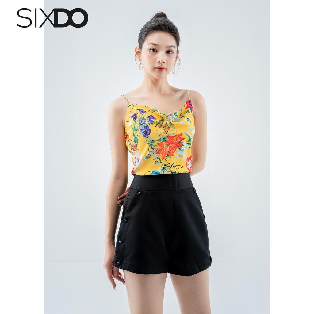 Áo hai dây lụa họa tiết hoa SIXDO