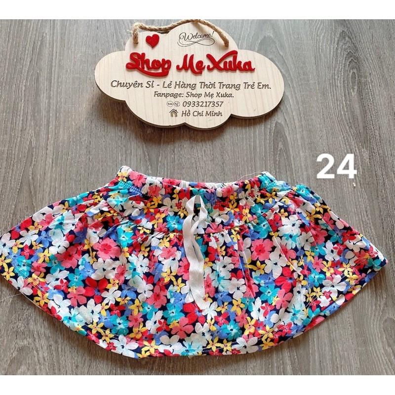 (Size 14-16kg) Chân váy ngắn kèm chip bé gái