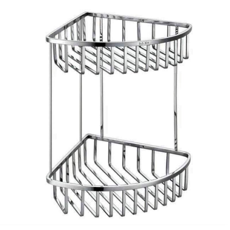Kệ Góc Nhà Tắm Đựng Dầu Gội Sữa Tắm 2 Tầng INOX 304 Bền Đẹp