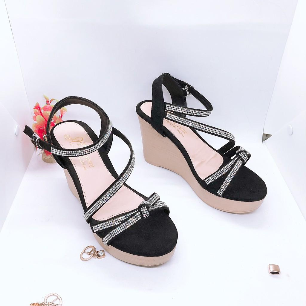 Ảnh thật Giày cao gót đế xuồng quai mảnh xoàn chéo gót T&T