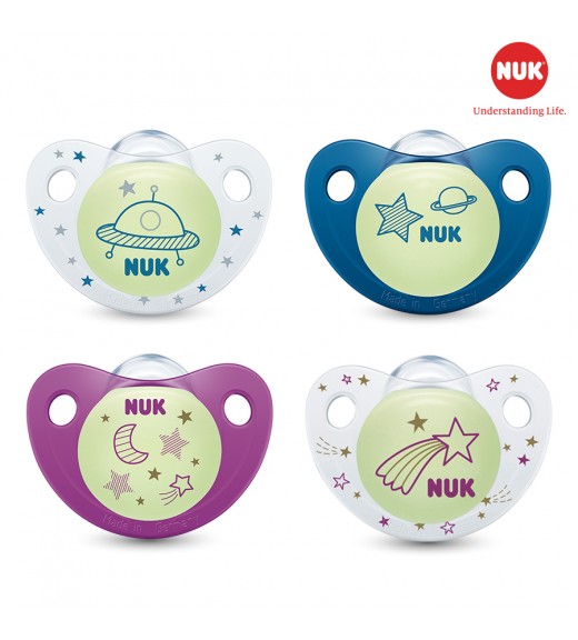 BỘ 2 TI GIẢ NUK NIGHT/DAY SILICONE 6-18M