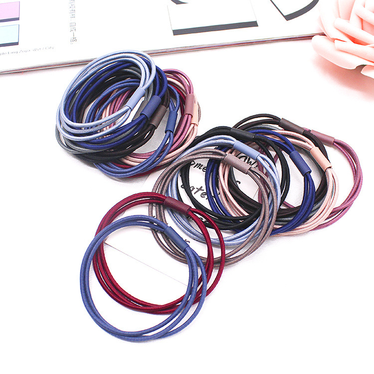 Combo 5 Dây Chun Buộc Tóc, Thun Cột Tóc Mảnh 3 Vòng Màu Sắc Nhã Nhặn SC23