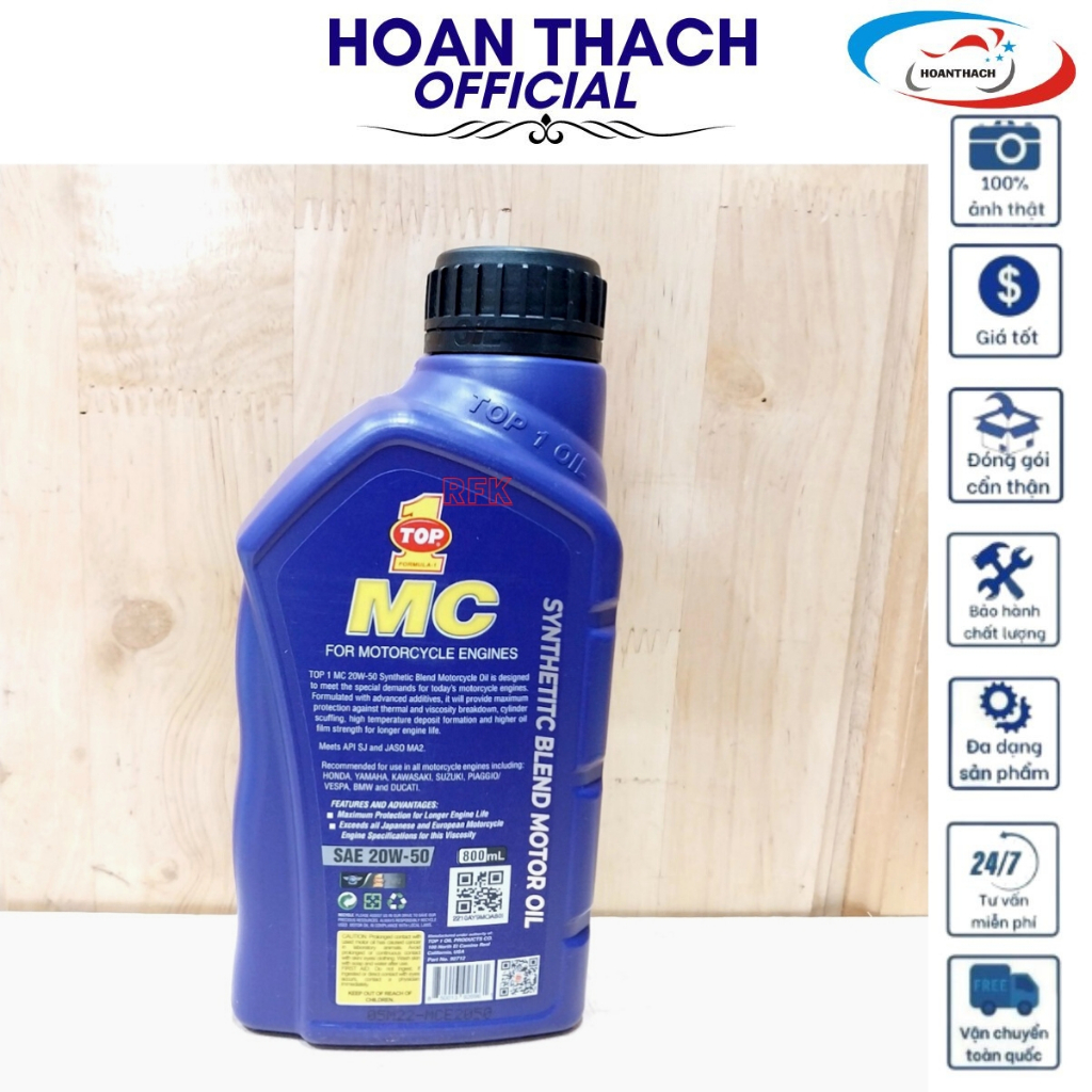 Nhớt Xe Số Cao Cấp Top 1 Mc Sae 20W50 0.8L ( Chai Nhựa Xanh Tím ) HOANTHACH SP019571