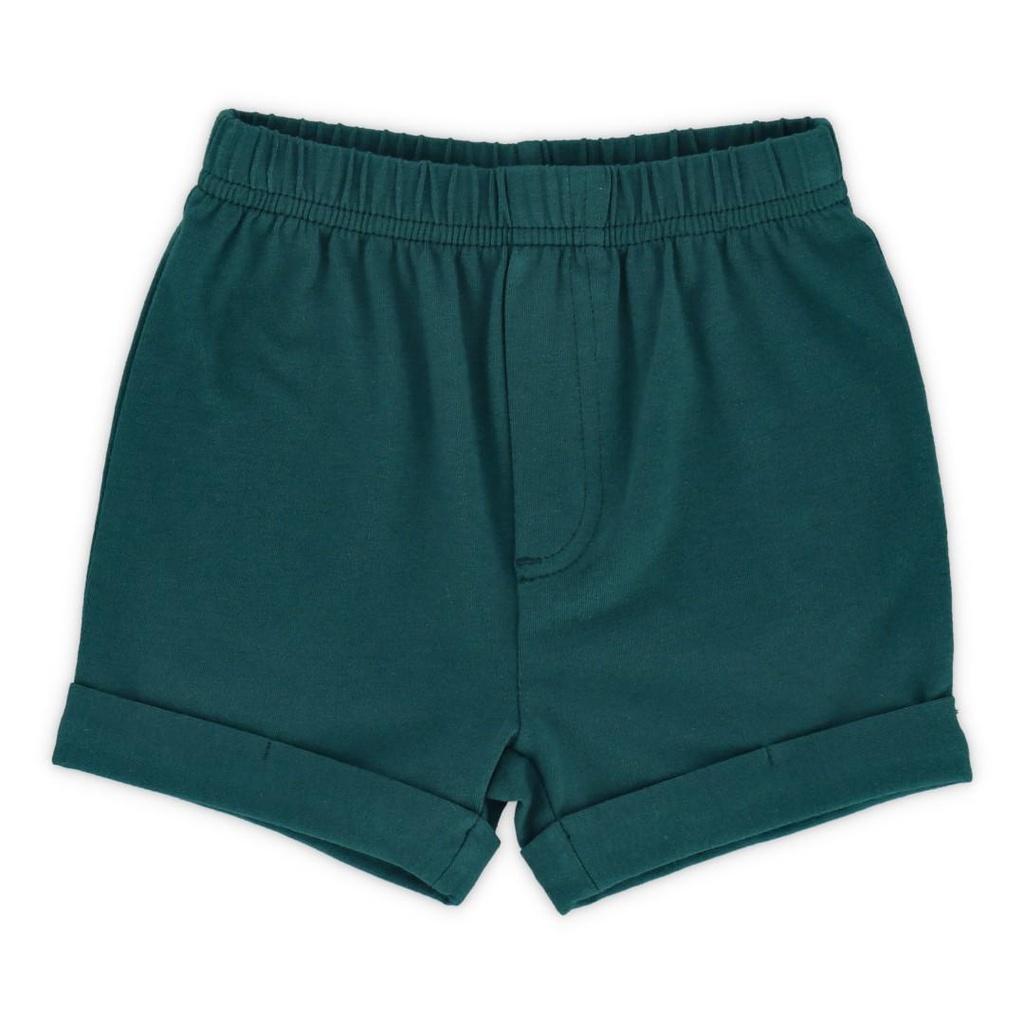 Bộ áo thun quần đùi bé trai 3 - 18 tháng vải cotton in họa tiết trơn và lá cọ TSTS1-1418B | OETEO Tropical Land