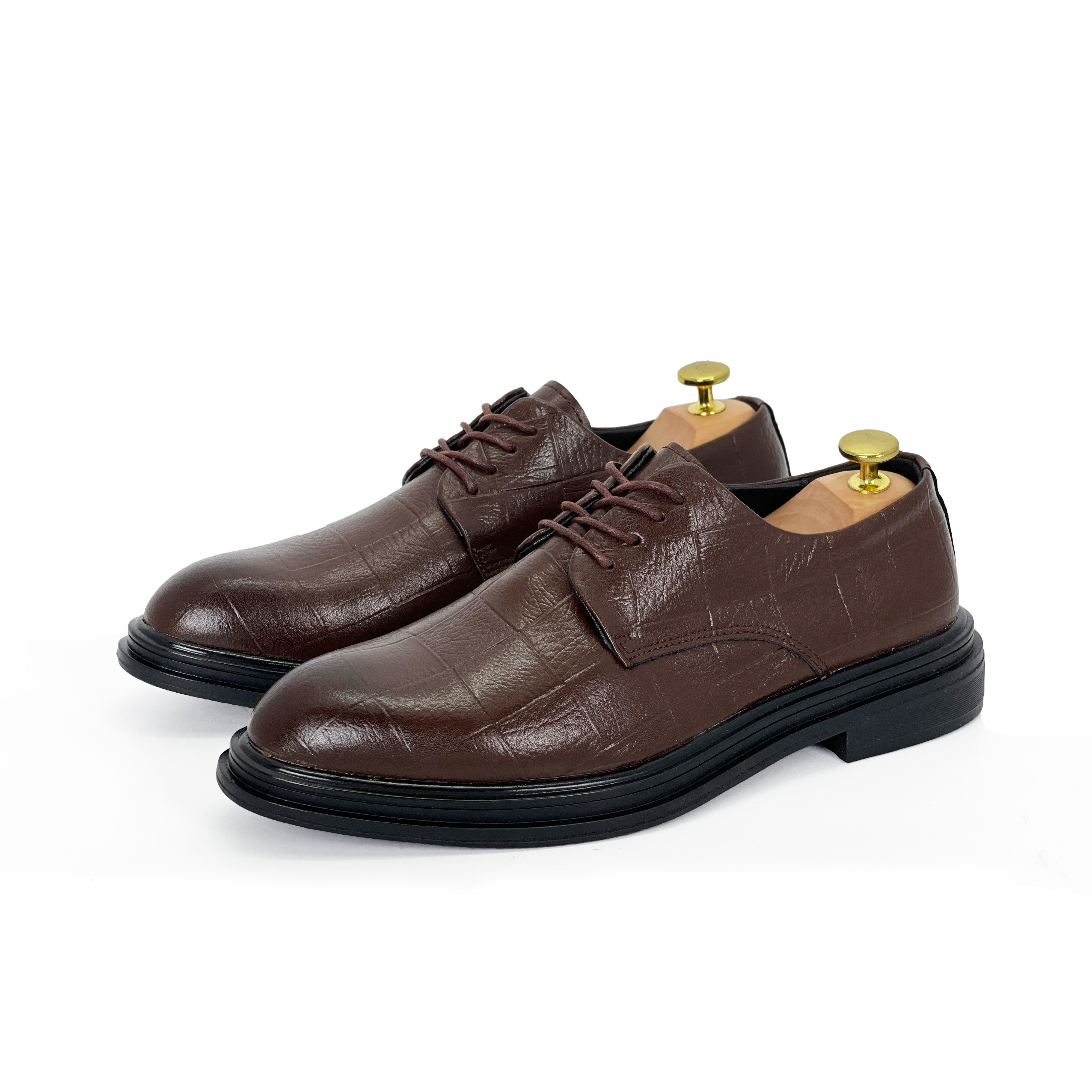 Homme Trieste - Classic Toe Oxford Italian Leather Dress Shoes