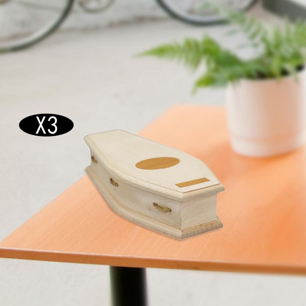 3x 1:12 Scale Dollhouse Miniature Casket Simulation Model Baby Doll Decor