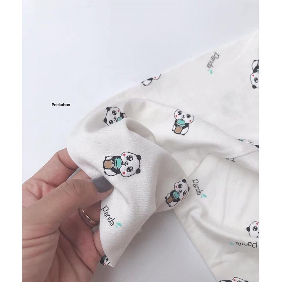 Bộ Thun Lạnh Dài Tay Cho Bé Bộ Thu Đông Dài Tay Cho Bé Trai Bé Gái với họa tiết Gấu Panda siêu dễ thương