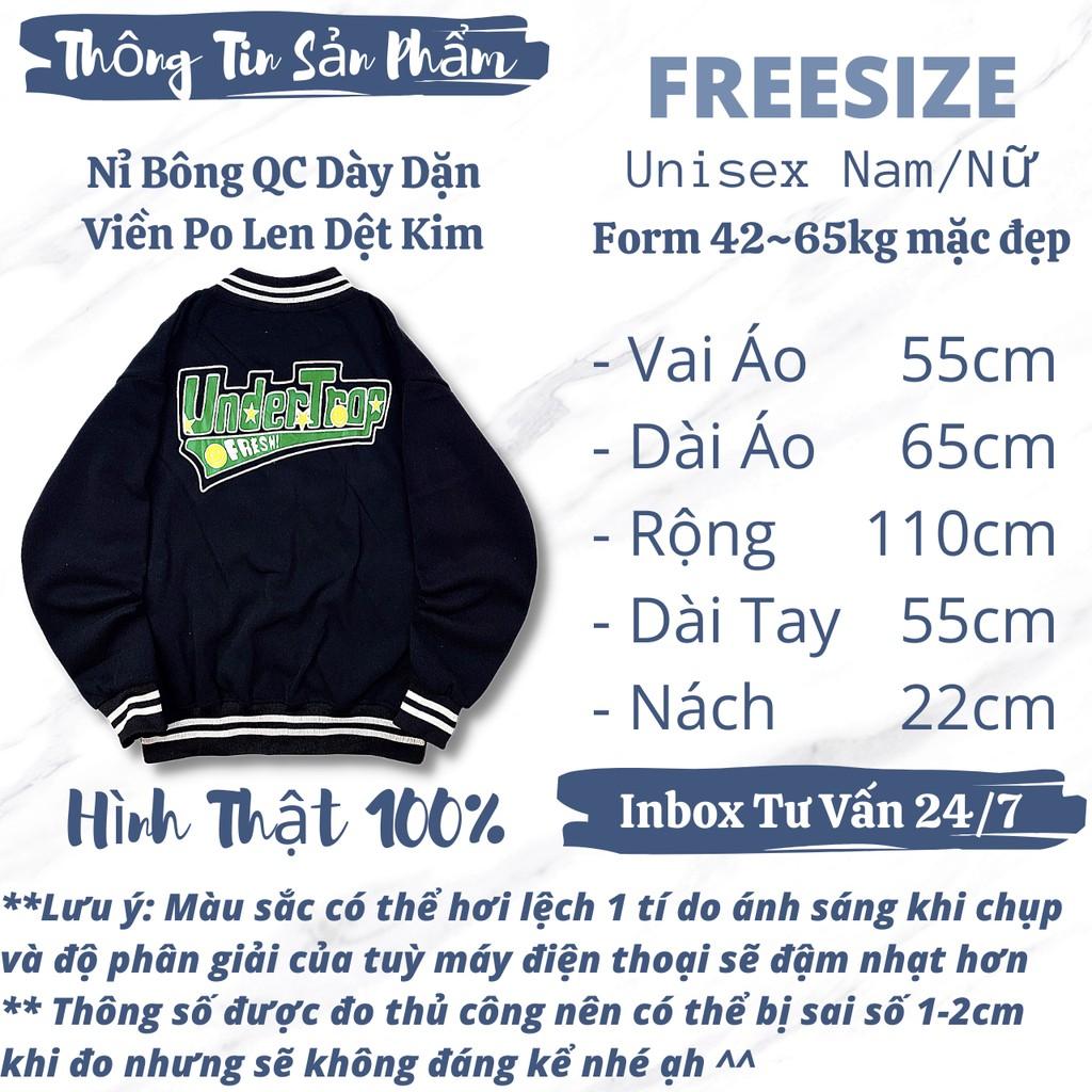 Áo Khoác Bomber Nam Nữ Nỉ Bông Dày Dặn Form Rộng UNISEX Áo Bomber Đôi Thun Nỉ in FRESHXID XANH LÁ - TOPTEEN 3434