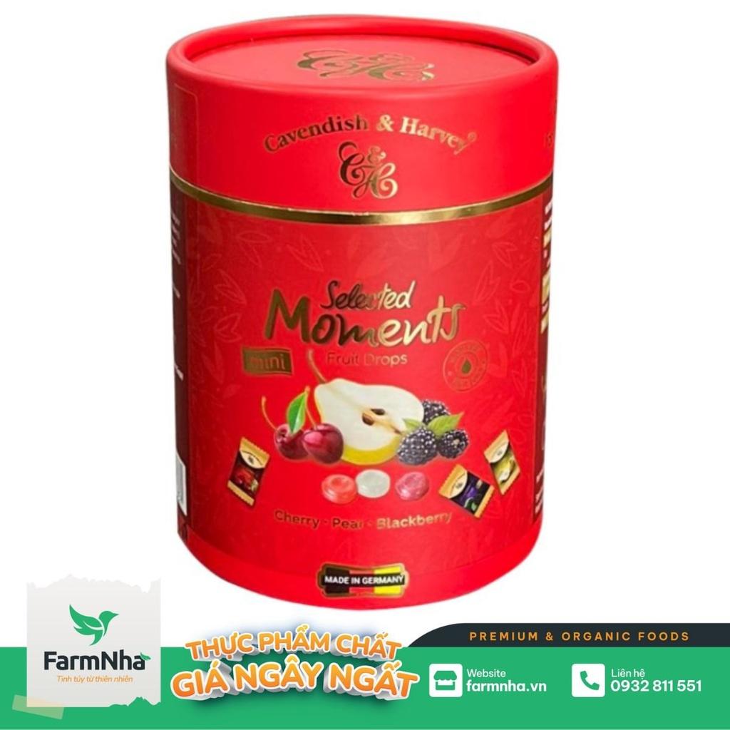 Kẹo trái cây Cavendish &amp; Harvey 100g Selected Moments Fruit Drops Red - Hỗn hợp trái cây Cherry Anh đào, Pear Lê, Blackcherry Dâu hàng chính hãng nhập khẩu từ Đức