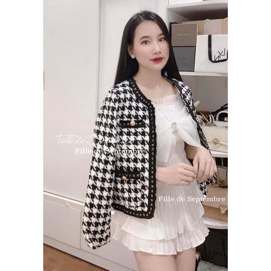 Áo Dạ Ziczac Tay Dài Viền Nhũ Sang Chảnh Có Ảnh Thật Kèm Video