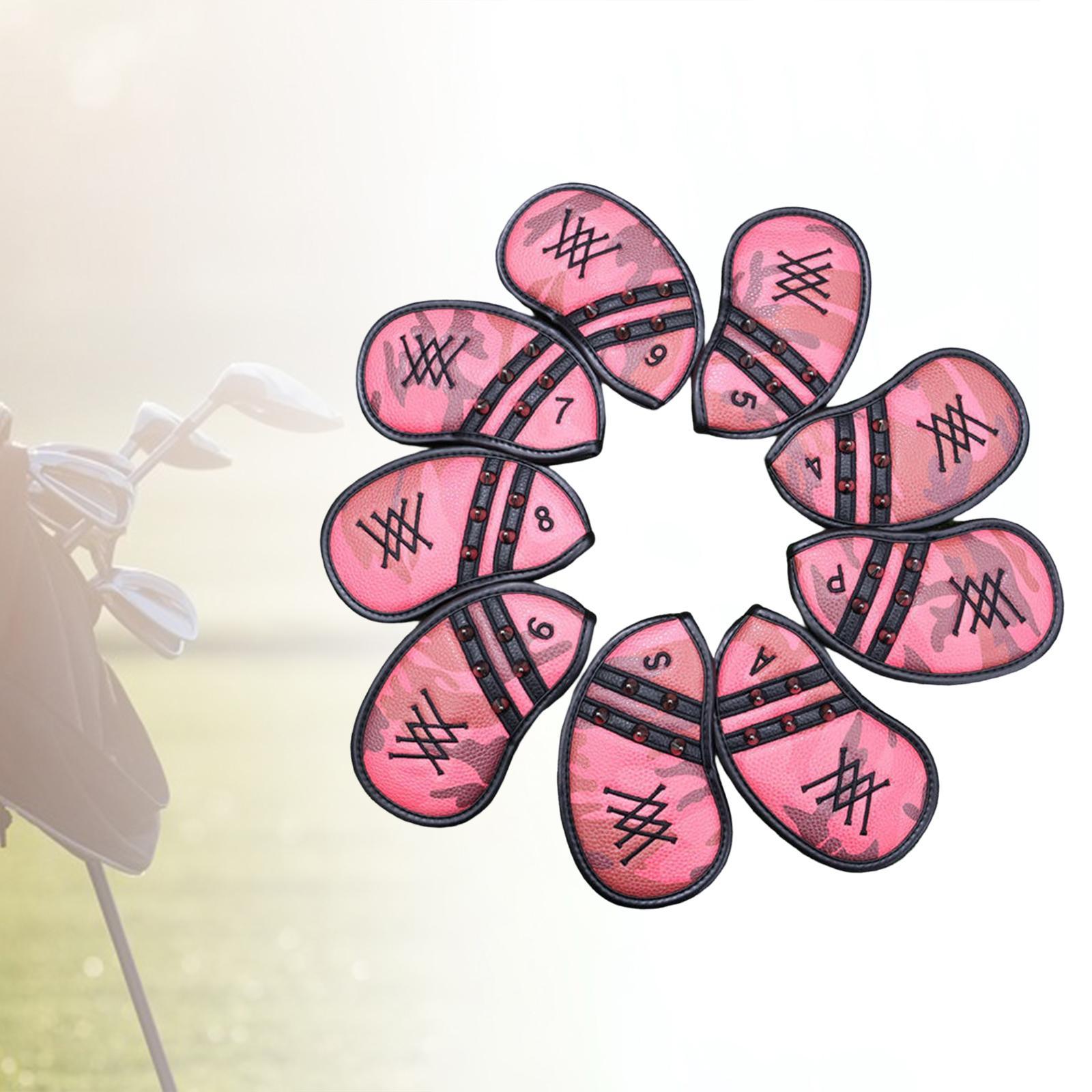 8Pcs Golf Iron Headcover Club Head Cover Head Protector Waterproof Colorful