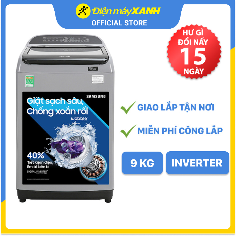 Máy giặt Samsung Inverter 9 kg WA90T5260BY/SV - Hàng chính hãng(Giao Toàn Quốc)