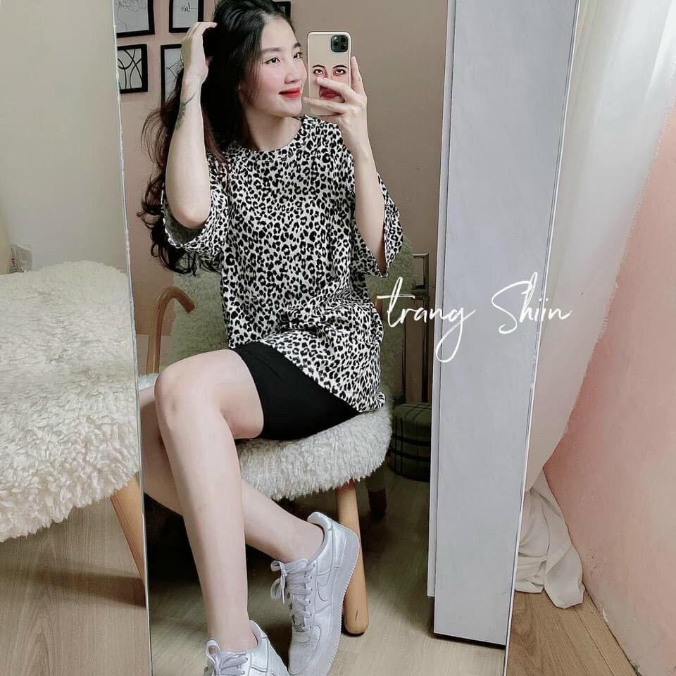 Sét bộ áo Áo phông hoạ tiết da beo và quần ngố