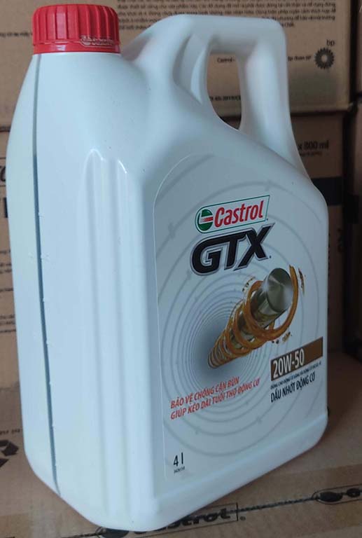 Dầu nhớt cho xe ô tô Castrol GTX 20W-50 (Can 4 Lit)