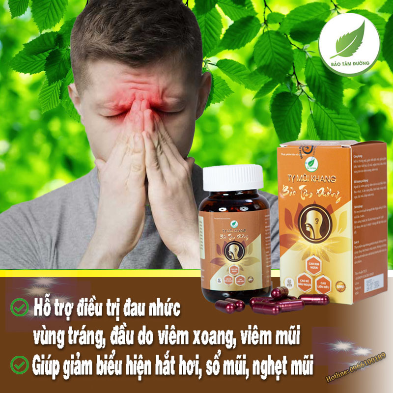 Tỵ mũi khang Bảo Tâm Đường, viên uống hỗ trợ giảm các chịu chứng do viêm xoang, viêm mũi