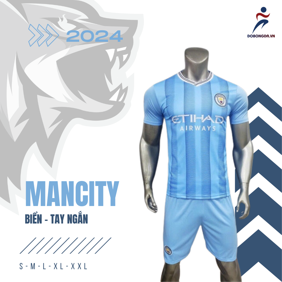 BỘ QUẦN ÁO BÓNG ĐÁ CLB MANCITY BIỂN 2024