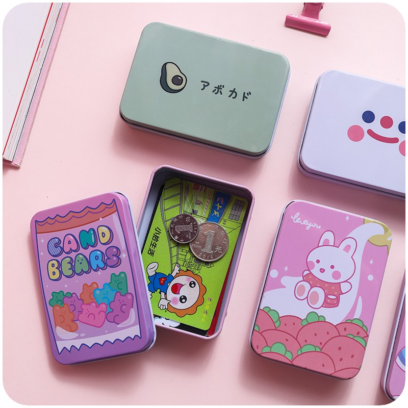 Hộp Thiếc Mini Vintage Làm Quà Tặng Đựng Trang Sức và Kẹp Tóc Nhỏ Dễ Thương