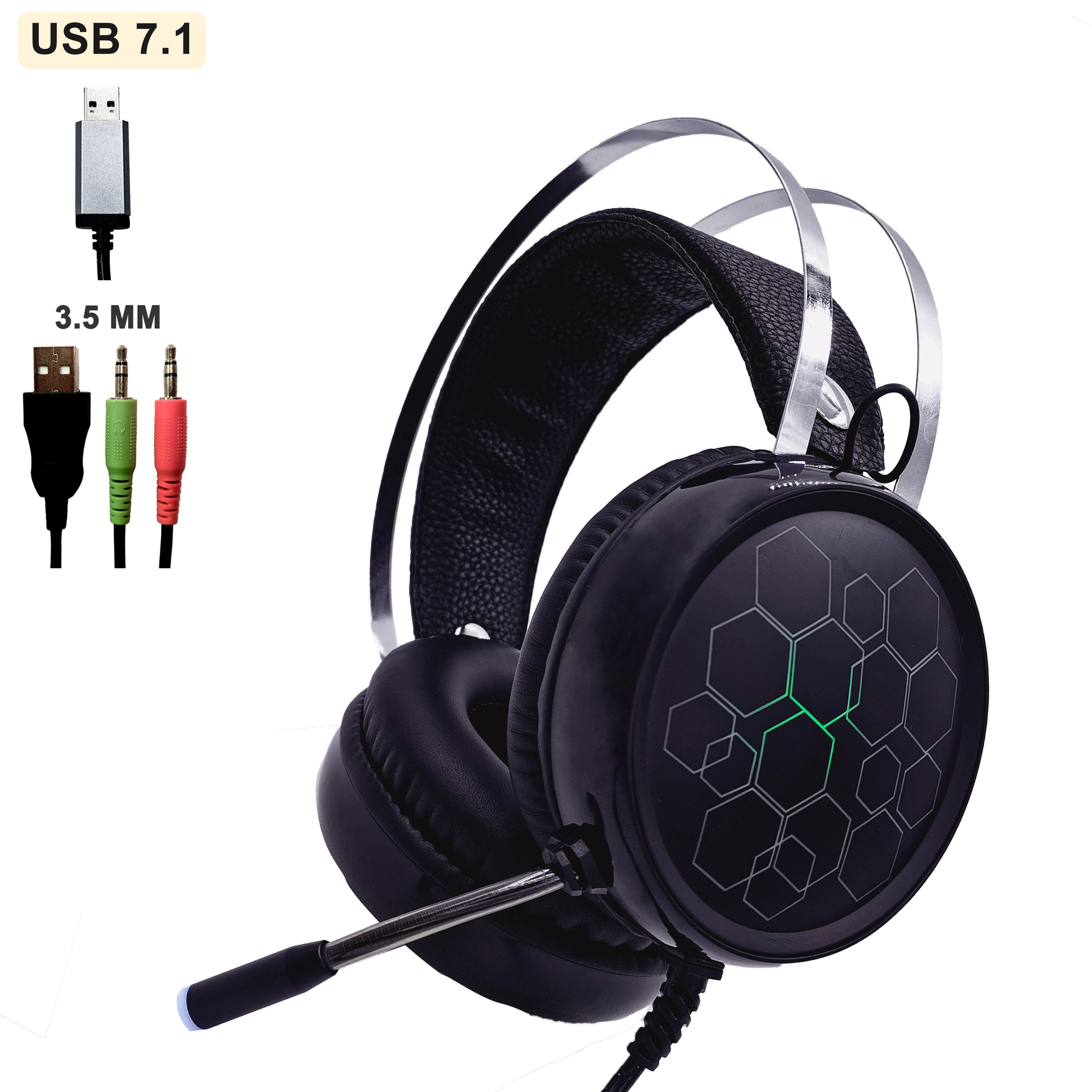N Nhạc Tai Nghe Có Micro Tai Nghe Vòm USB 7.1 & 3.5MM Có Dây Tai Nghe Cho Máy Tính Máy Tính X Hộp một Trong Những PS4 Đèn RGB