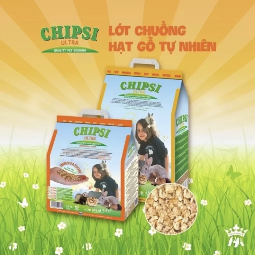 Cát gỗ vệ sinh hữu cơ cho thú nhỏ Chipsi Ultra 4,3kg