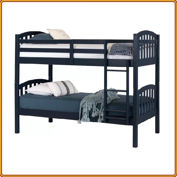 Giường 2 tầng Tundo màu xanh Navy cầu thang treo