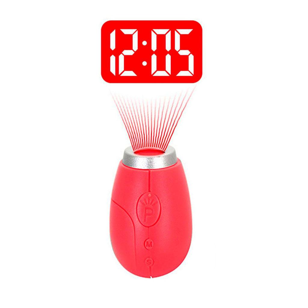 Portable Mini Projection Clock, for LED Wall or Ceiling Projection, Bedrooms, Travel, Camping, with Key chain 3 Colors