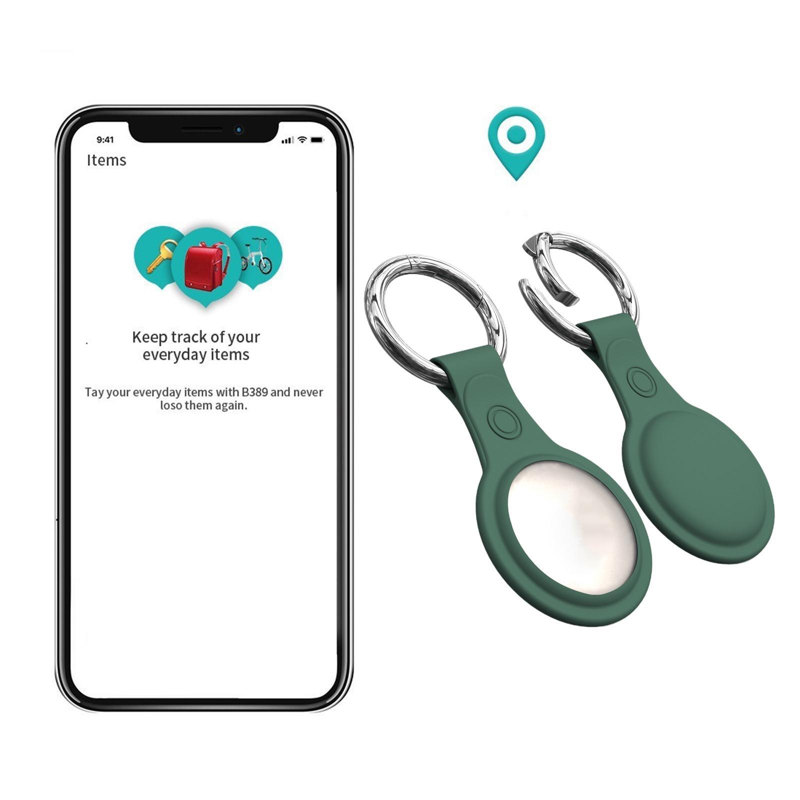 Silicone Case Soft Protective for AirTags Location Tracker Shock Absorbing Protector Shell Skins with Anti-Lost Keychain Ring Scratch Resistant