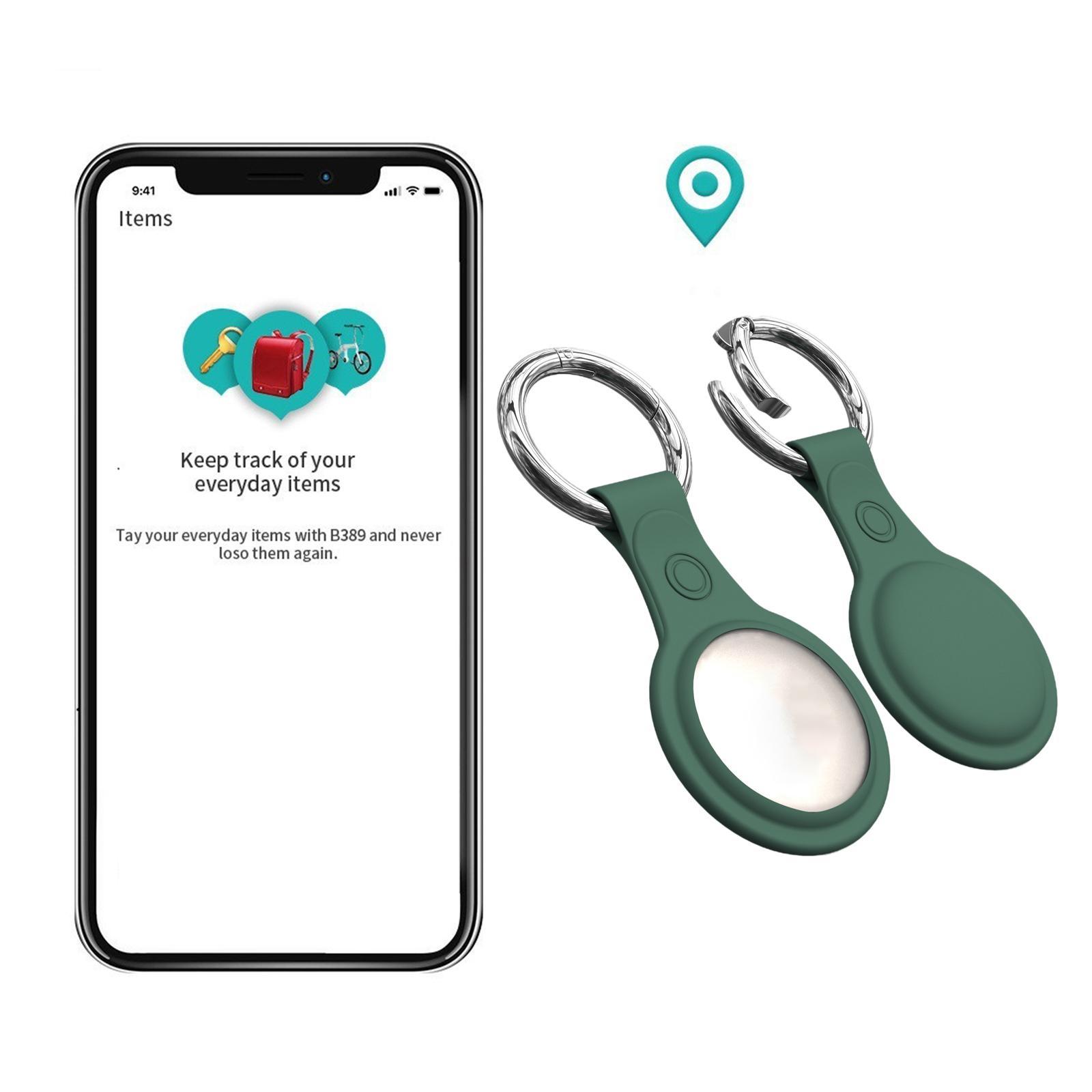 Silicone Case Sleeve for Apple AirTags with Anti-Lost Keychain Ring