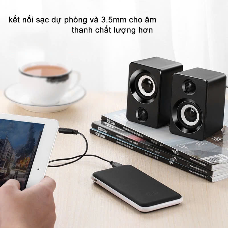 Loa vi tính để bàn SUPER BASS cực đã dòng loa cao cấp cho laptop, pc, điện thoại MÀU ĐEN - Hàng Chính Hãng