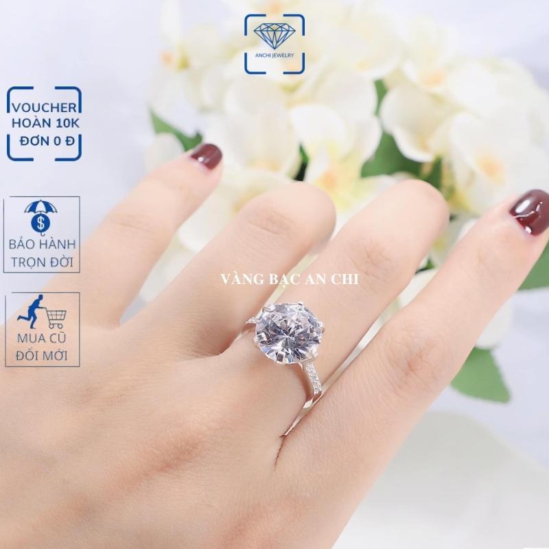 Nhẫn bạc nữ đính đá thời trang, trang sức anchi jewelry