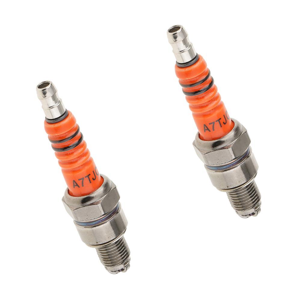 2 Pieces A7TJC 3-Electrode Spark Plug CG 125cc - 250cc Moped Scooter ATV