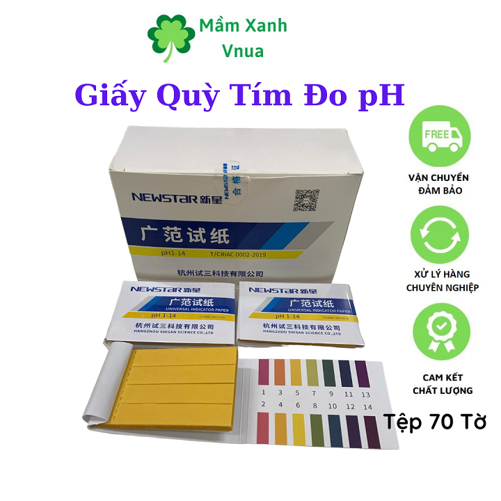 Giấy Quỳ Tím Đo pH 1 - 14 Chuyên Dụng - 1 Tệp 70 Tờ Nhập Khẩu