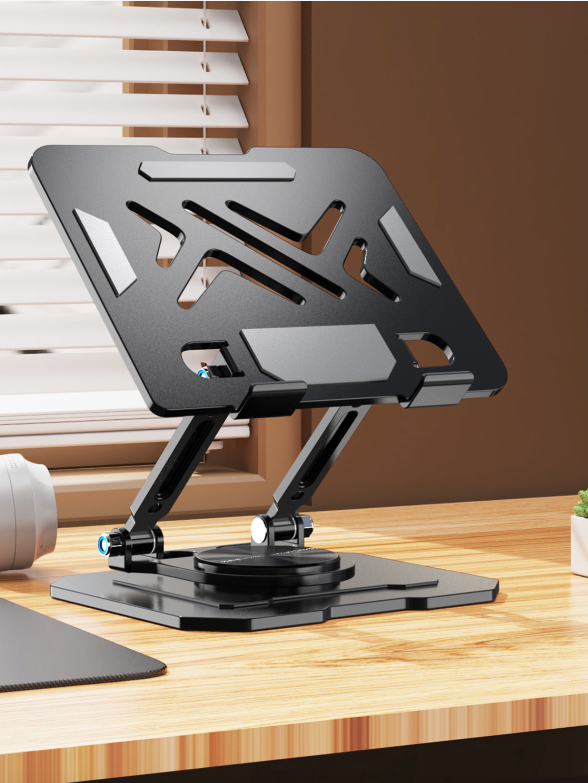 Kệ đỡ giá đỡ đế tản nhiệt cho ipad máy tính bảng hợp kim nhôm gấp gọn xoay 360 độ nhiều nấc độ cao K31- Hàng chính hãng